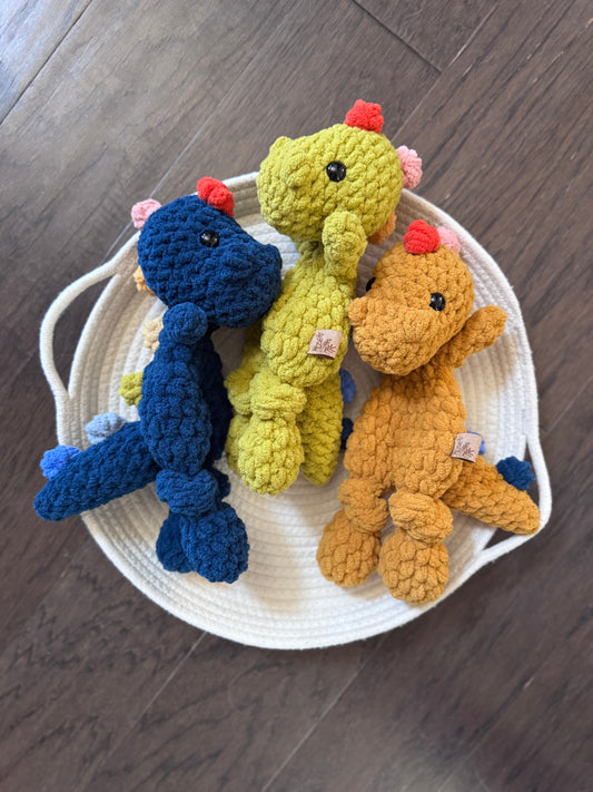 Mini Dino Knotted Lovey